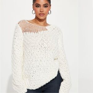 Subtle Hints Mixed Mesh Sweater